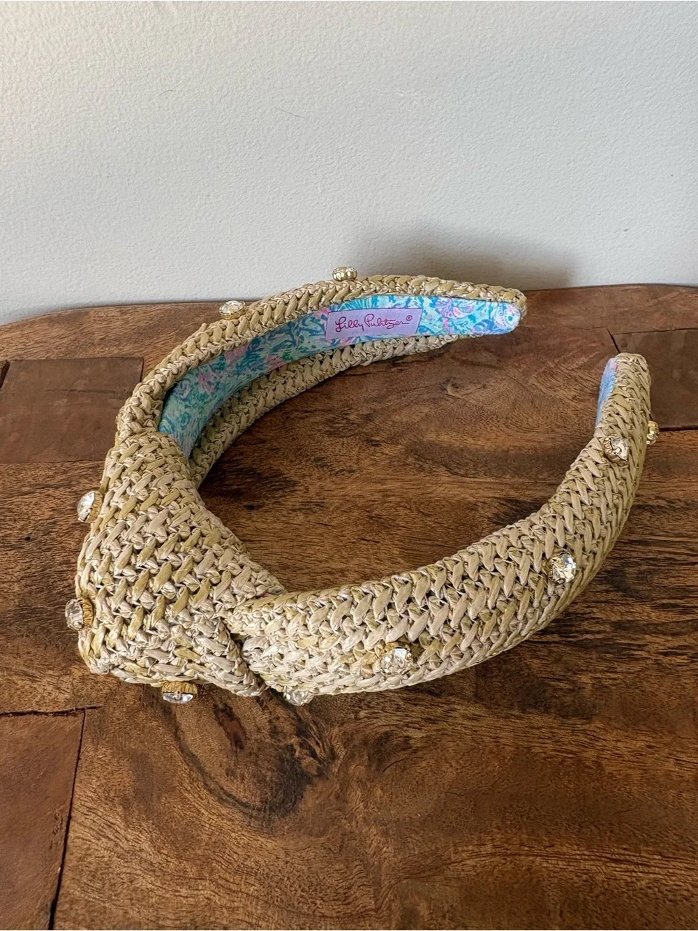 Lilly Pulitzer Raffia Embellished Headband Surf Blue Soleil It On Me
